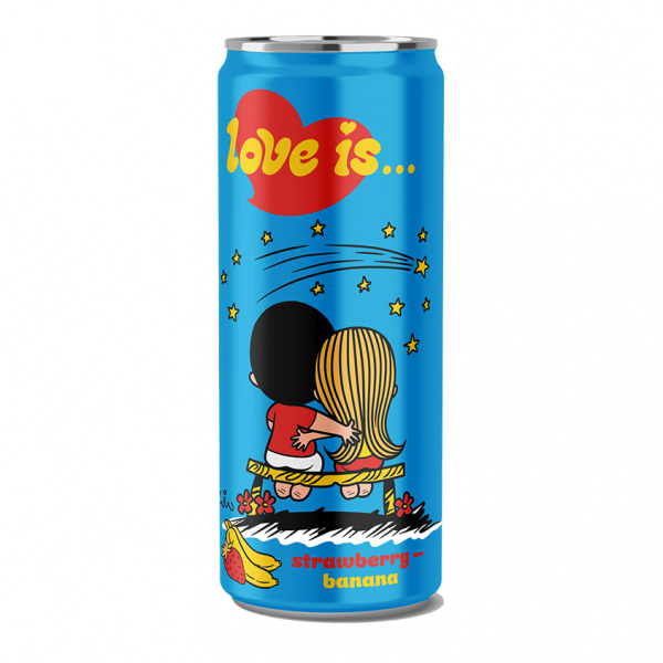 Напиток LOVE IS... 0.33мл Ж/Б (Strawberry-Banana (Клубника-Банан))
