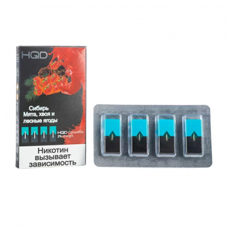 Картридж HQD 4шт (для JUUL) (Shoria (Мята Хвоя Ягоды))