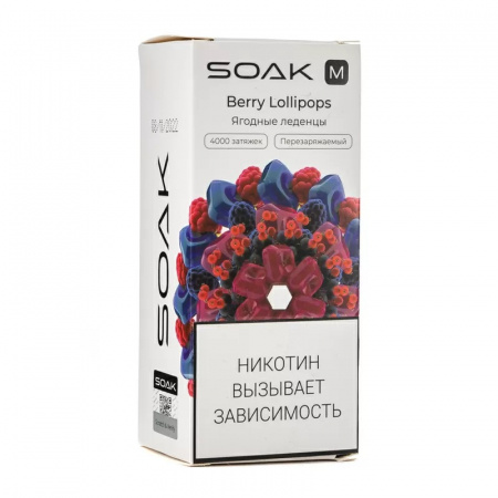 SOAK M 4000тяг (Berry lollipops (Ягодные леденцы), 4000 тяг)